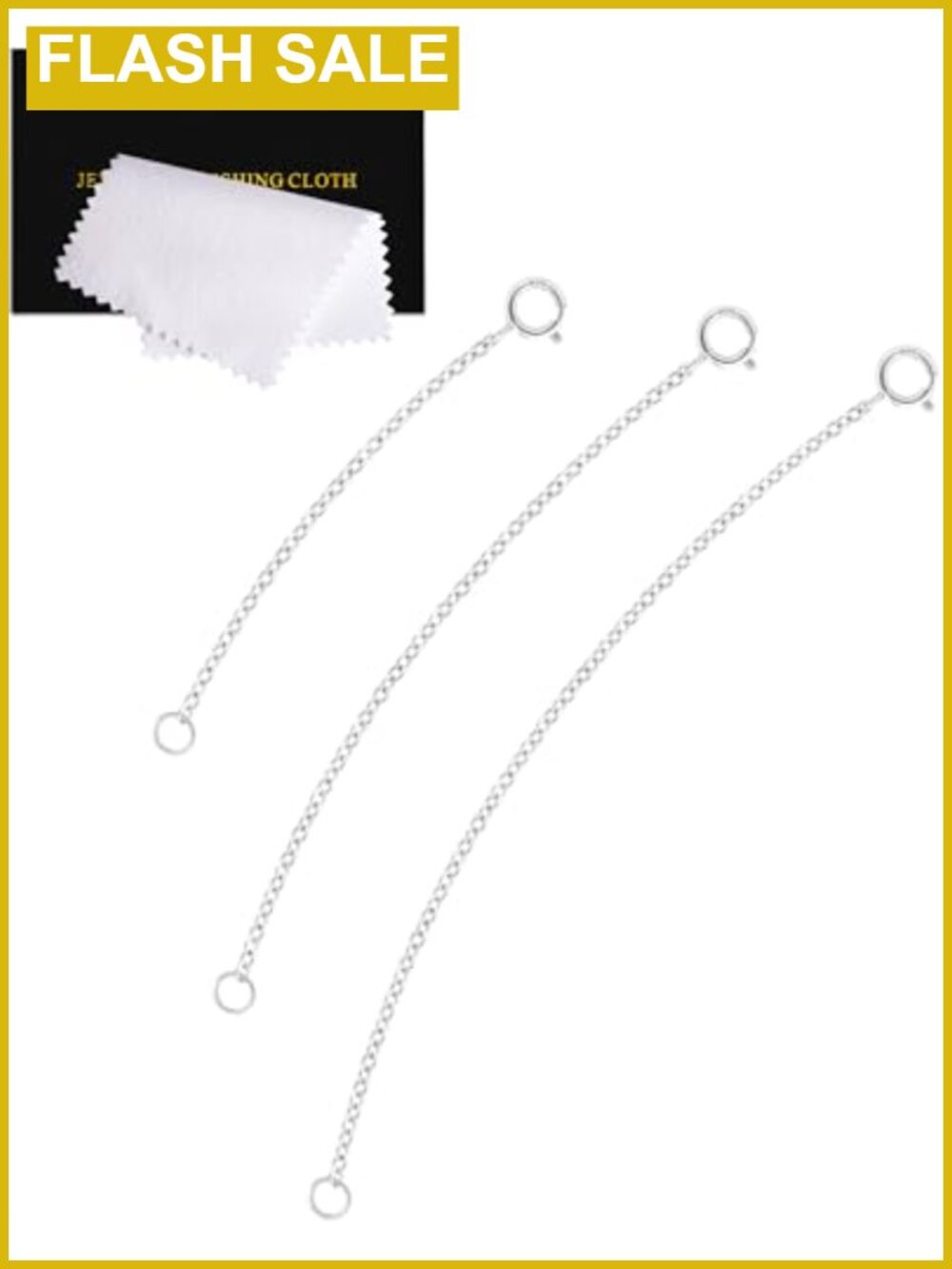 Sterling Silver Necklace Extender 3 Piece Set 2 3 4 Inches Jewelry Chain
